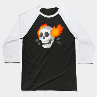 The skull on fire Baseball T-Shirt